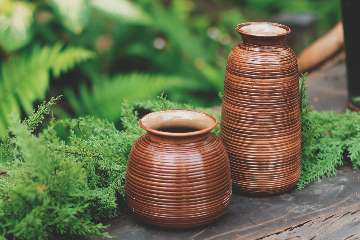 Small brown vase