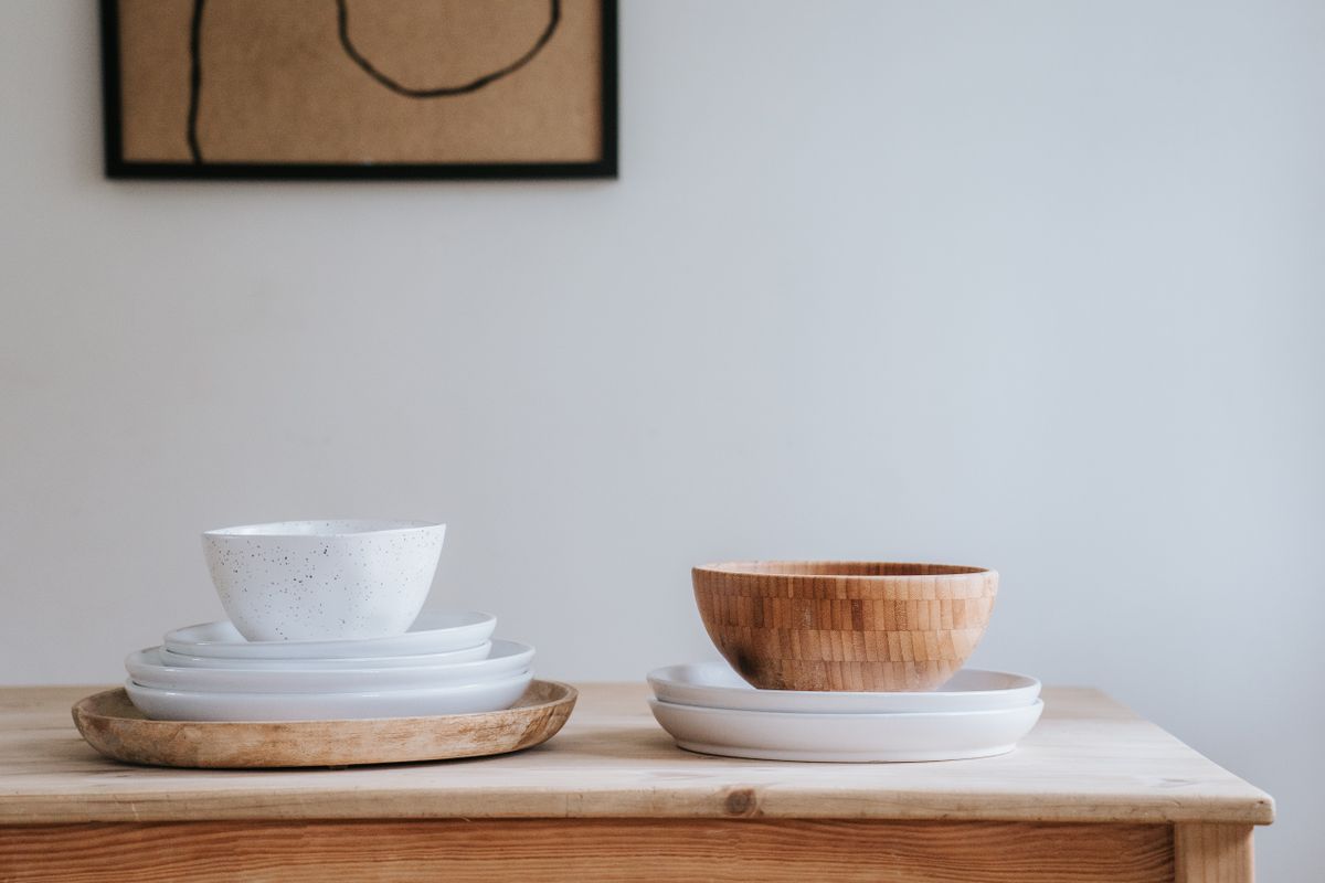 Textured white bowl